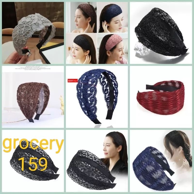 bờm ren bản to, giúp che hói và che tóc bạc phong cách hàn quốc