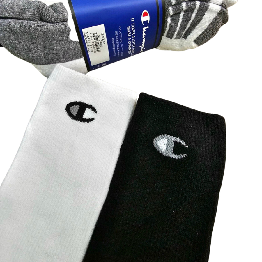 Vớ champion performance high crew socks_Black and White