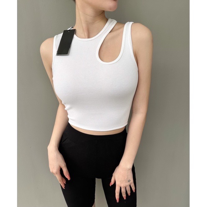 [Mã FAHOLIDAY giảm đến 50k đơn từ 99k] Áo Croptop Ba Lỗ Nữ Ôm Body , Áo Khoét Vai BaSic Thun Tăm Nhỏ Sexy B1