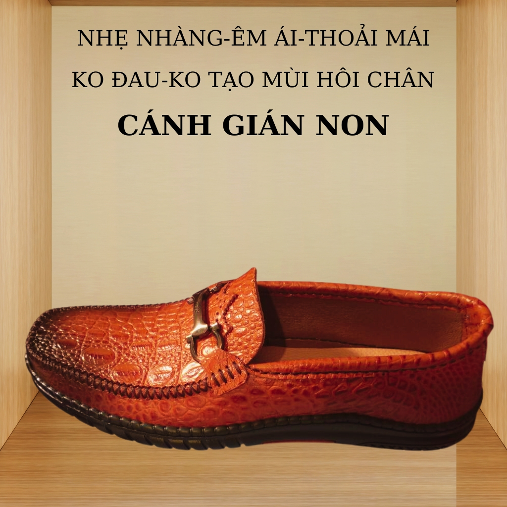 Giày lười da nam mã K28688, giày da nam cao cấp,chất liệu da bò dập vân cá sấu màu đen và nâu,hàng việt nam cao cấp.