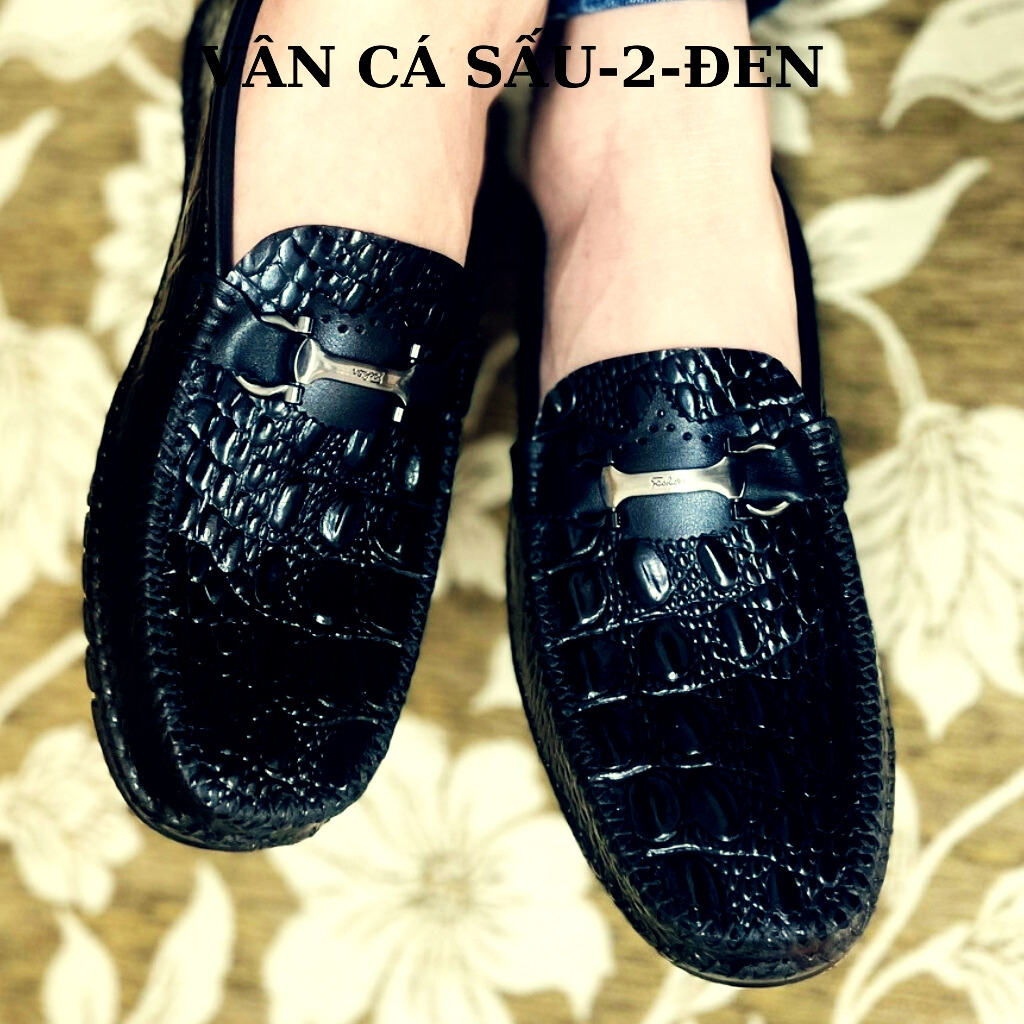 Giày lười da nam mã K28688, giày da nam cao cấp,chất liệu da bò dập vân cá sấu màu đen và nâu,hàng việt nam cao cấp.