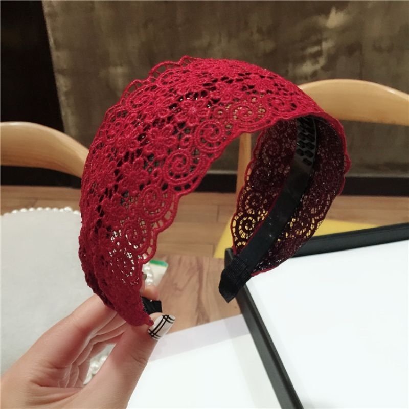 Bờm ren bản to, giúp che hói và che tóc bạc phong cách hàn quốc