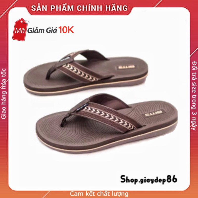 DÉP LÊ XỐP NAM BITI.S XỎ NGÓN DXM153733 (ĐEN + NÂU)