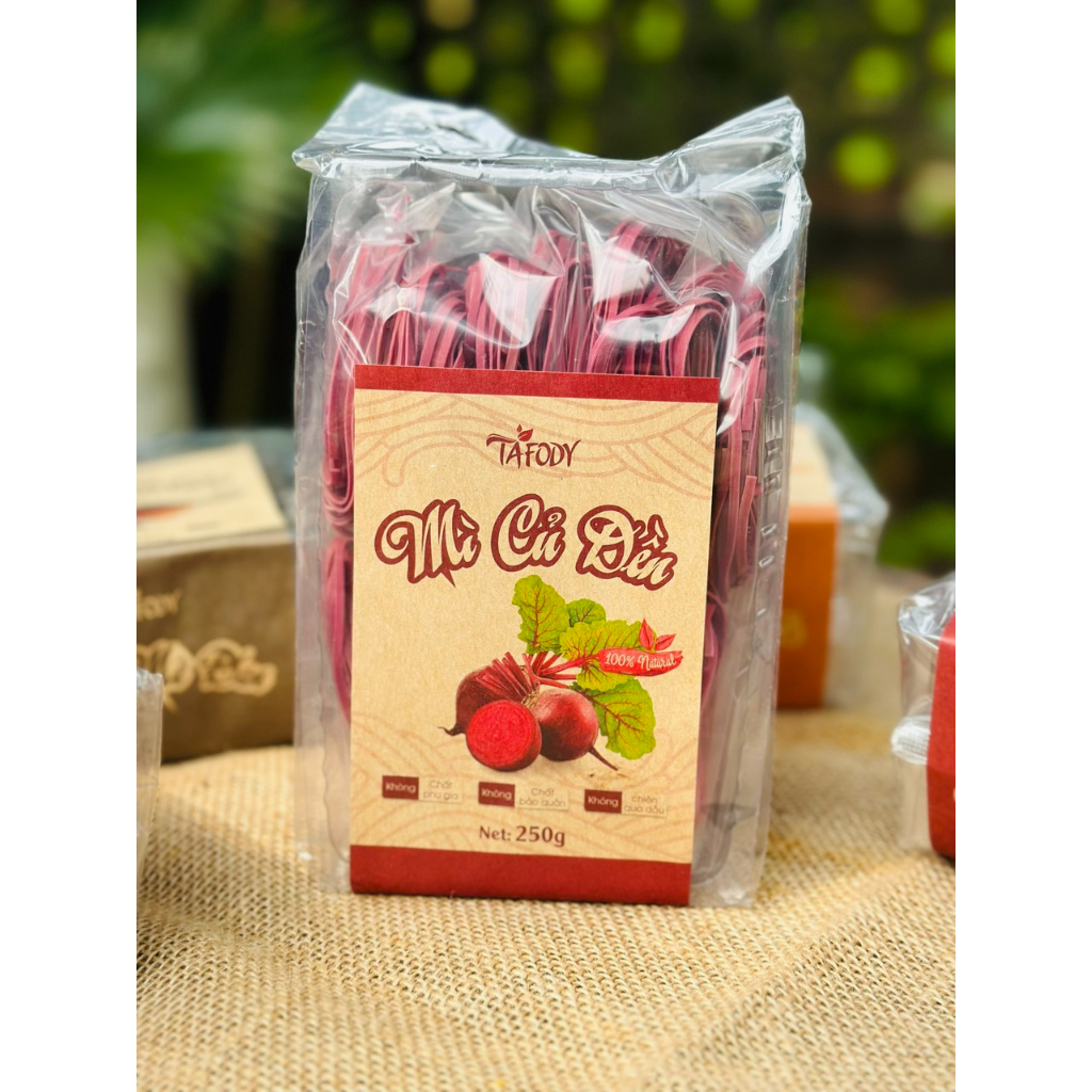 Mì Tươi Củ Dền Hữu Cơ Ta Food Eat Clean Giảm Cân, Ăn Chay, Thực Dưỡng, Bổ Sung Vitamin, Chất Xơ, Dễ Tiêu Hóa 250G