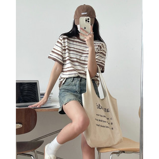 Áo thun kẻ phối màu Comic 802695
