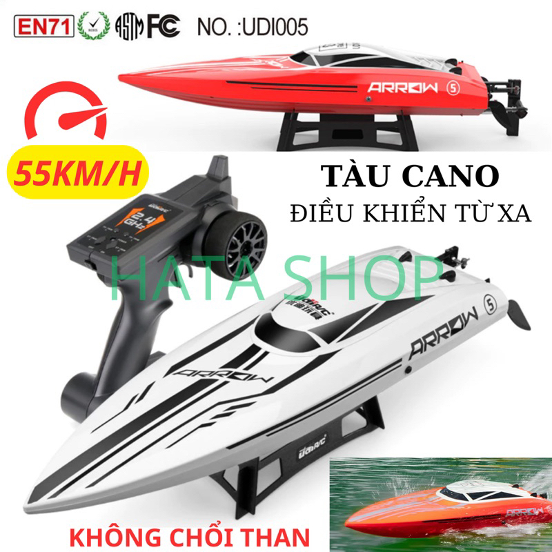 Tàu Cano Điều Khiển Từ Xa UDI005 Tốc Độ 55km/h Động Cơ Không Chổi Than Pin Nâng Cấp 5200mAh 2.4GHz