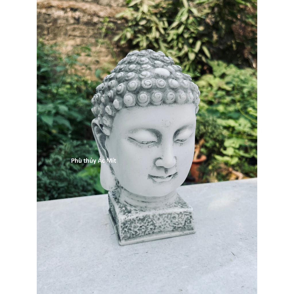 Tượng phật bán diện bằng bột đá cao cấp cao 17cm phụ kiện trang trí phong thủy độc đáoPhù Thùy Ác Mít