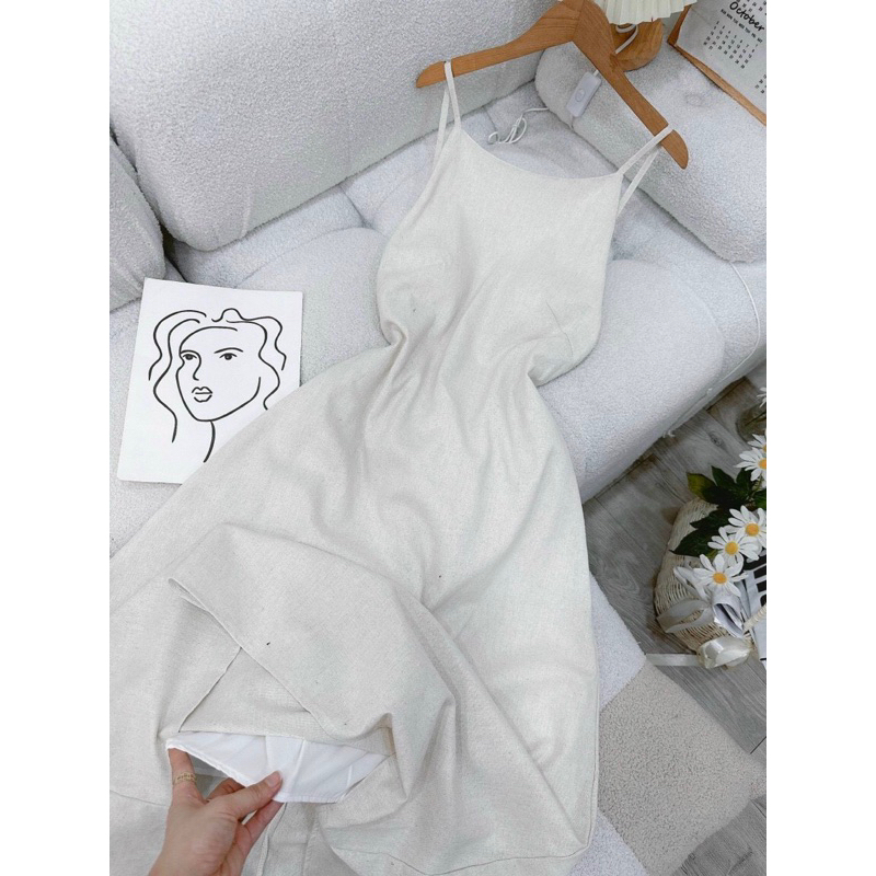 ĐẦM MIDI YẾM LINEN
