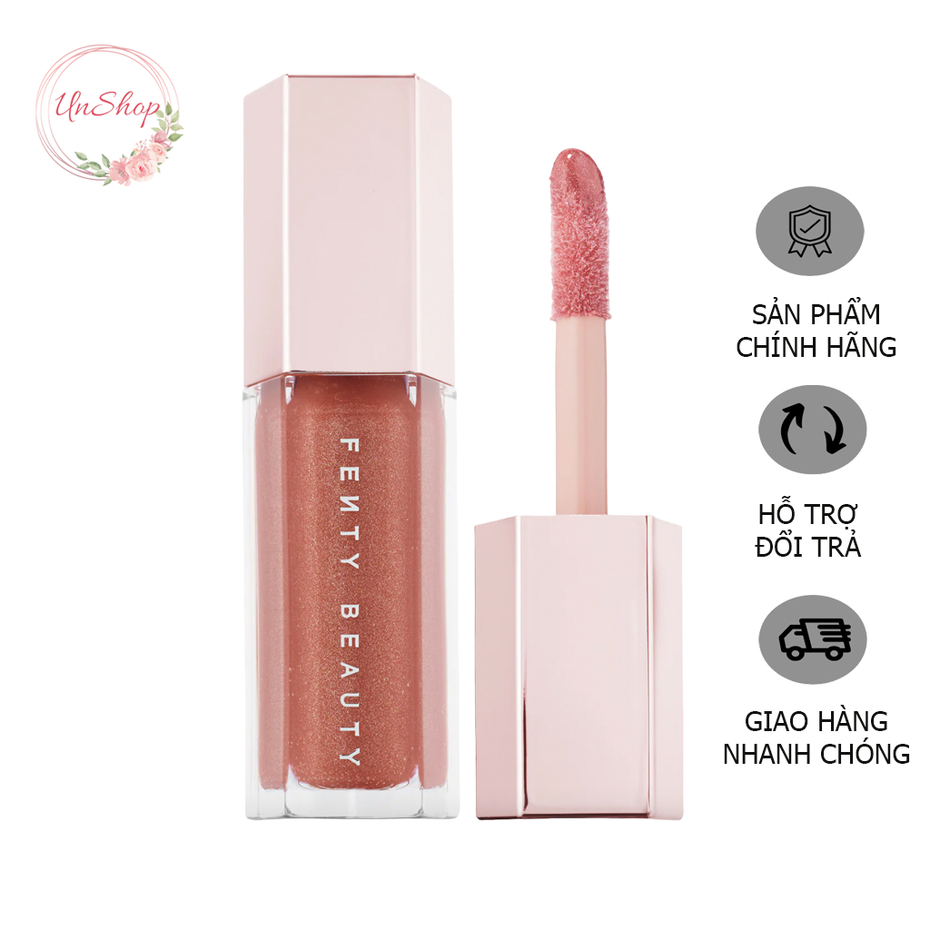 Son Bóng FENTY BEAUTY Glow màu hồng nude 9ml bóng mịn mùi đào vani giữ màu lâu