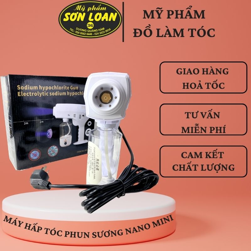 Máy hấp tóc phun sương Nano mini cầm tay phủ bóng tóc nhuộm, phục hồi, chăm sóc tóc hư tổn , phun sương Nano