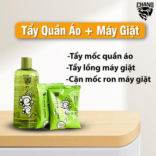 Tẩy Mốc Bẩn QUần Áo Chano không mùi Sét 2 gói Bột + 1 lọ Dung dịch