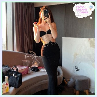 🥀[ORDER] VÁY ĐEN CÚP NGỰC ÔM BODY DÁNG ĐUÔI CÁ PHỐI PHỤ KIỆN EO HACK DÁNG CHO NÀNG_HÀNG QC CAO CẤP