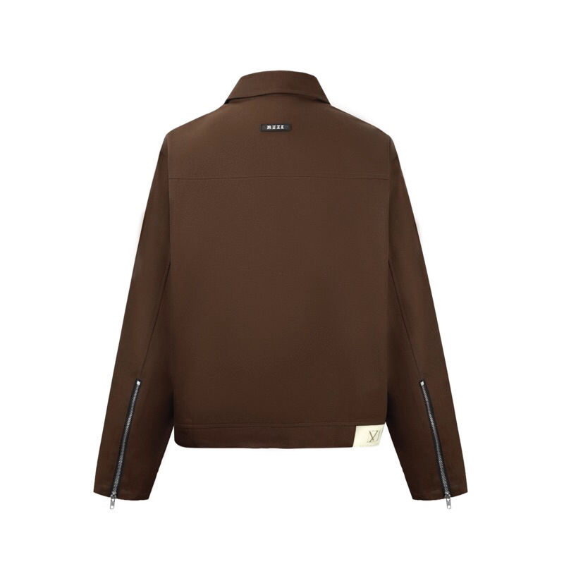 MUZE KAKI CROPPED JACKET // MOCHA // Áo Khoác Dây Kéo