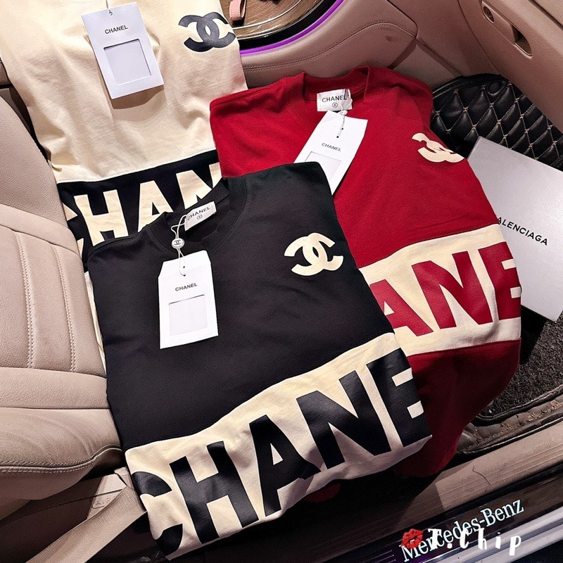 Áo thun tay lỡ C H A N E L Unisex, áo phong tay lỡ form rộng 100% cotton | BigBuy360 - bigbuy360.vn