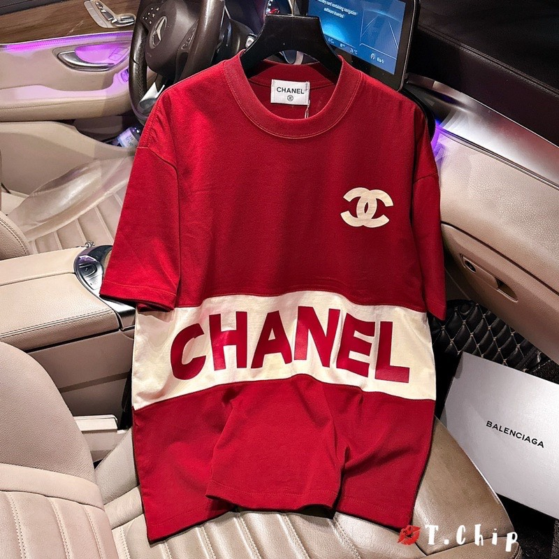 Áo thun tay lỡ C H A N E L Unisex, áo phong tay lỡ form rộng 100% cotton