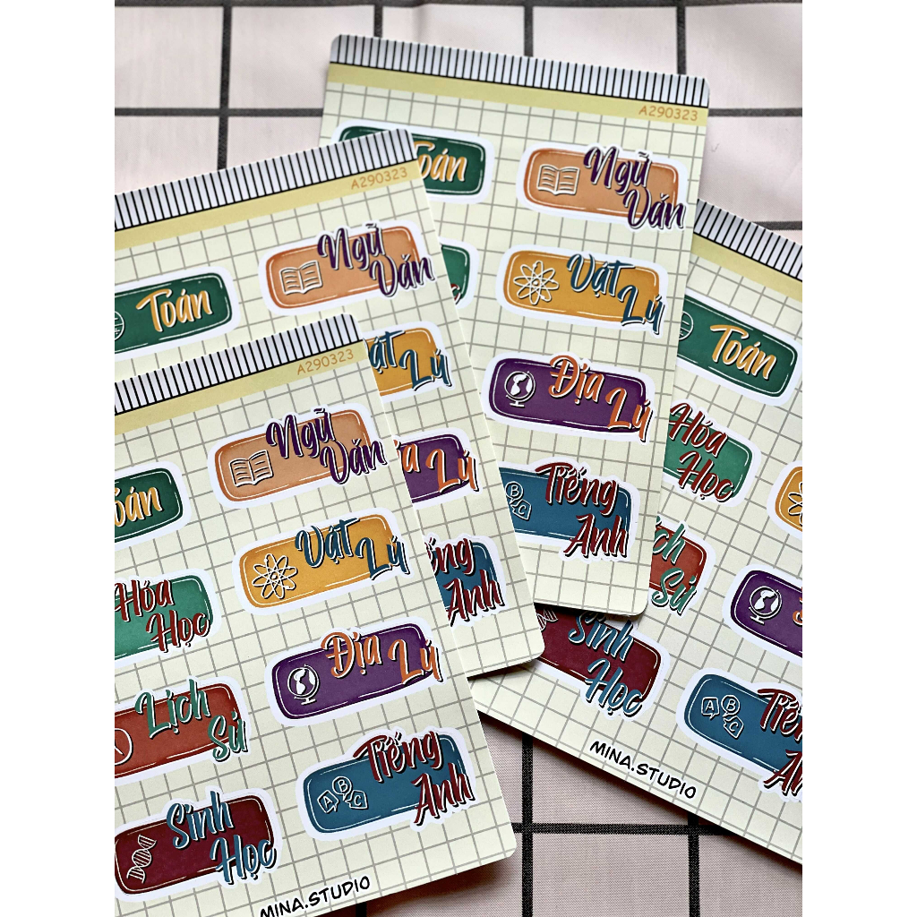 Sticker Tên Môn Học - Mina.studio