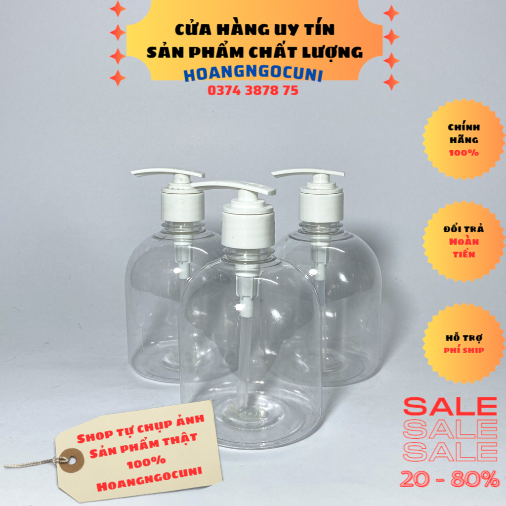 Bình 500ml đựng nước hoặc dạng lỏng có vòi bơm tay bằng nhựa tiện dụng | BigBuy360 - bigbuy360.vn