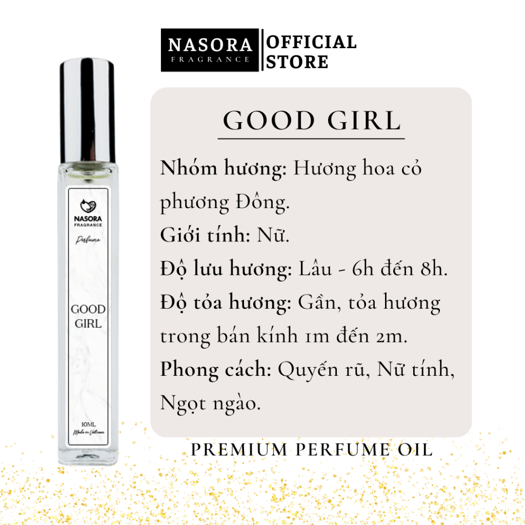 [COMBO SÁNG GOOD TỐI BAD] Tinh Dầu Nước Hoa Nữ Good Girl Và Good Girl Gone Bad Ngọt Ngào, Quyến Rũ Chai 10ml