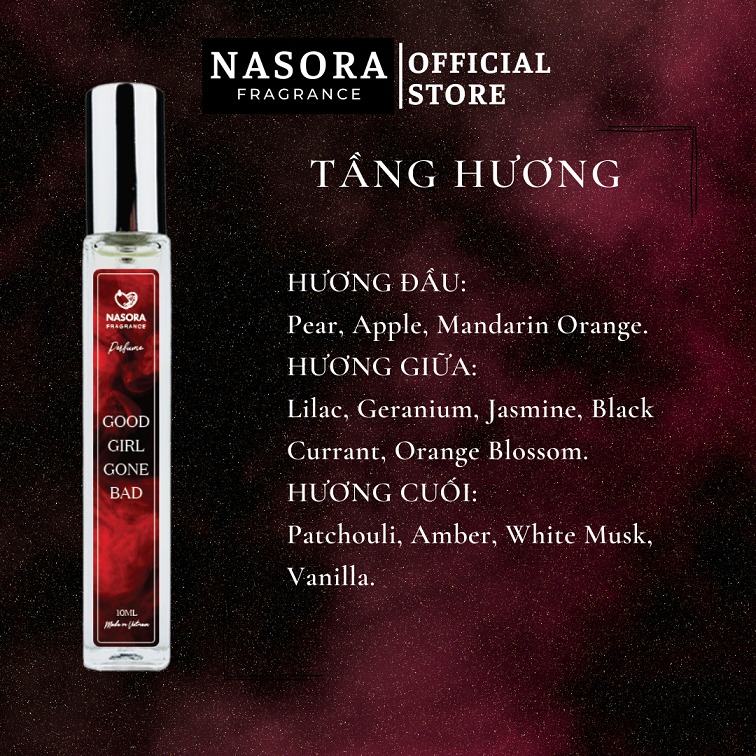 [COMBO SÁNG GOOD TỐI BAD] Tinh Dầu Nước Hoa Nữ Good Girl Và Good Girl Gone Bad Ngọt Ngào, Quyến Rũ Chai 10ml