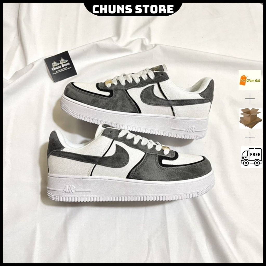 giày AF1 ofwhite trắng xám lông chuột⚡️FREE_SHIP⚡️,giày air force 1 of đen nhung cao cấp