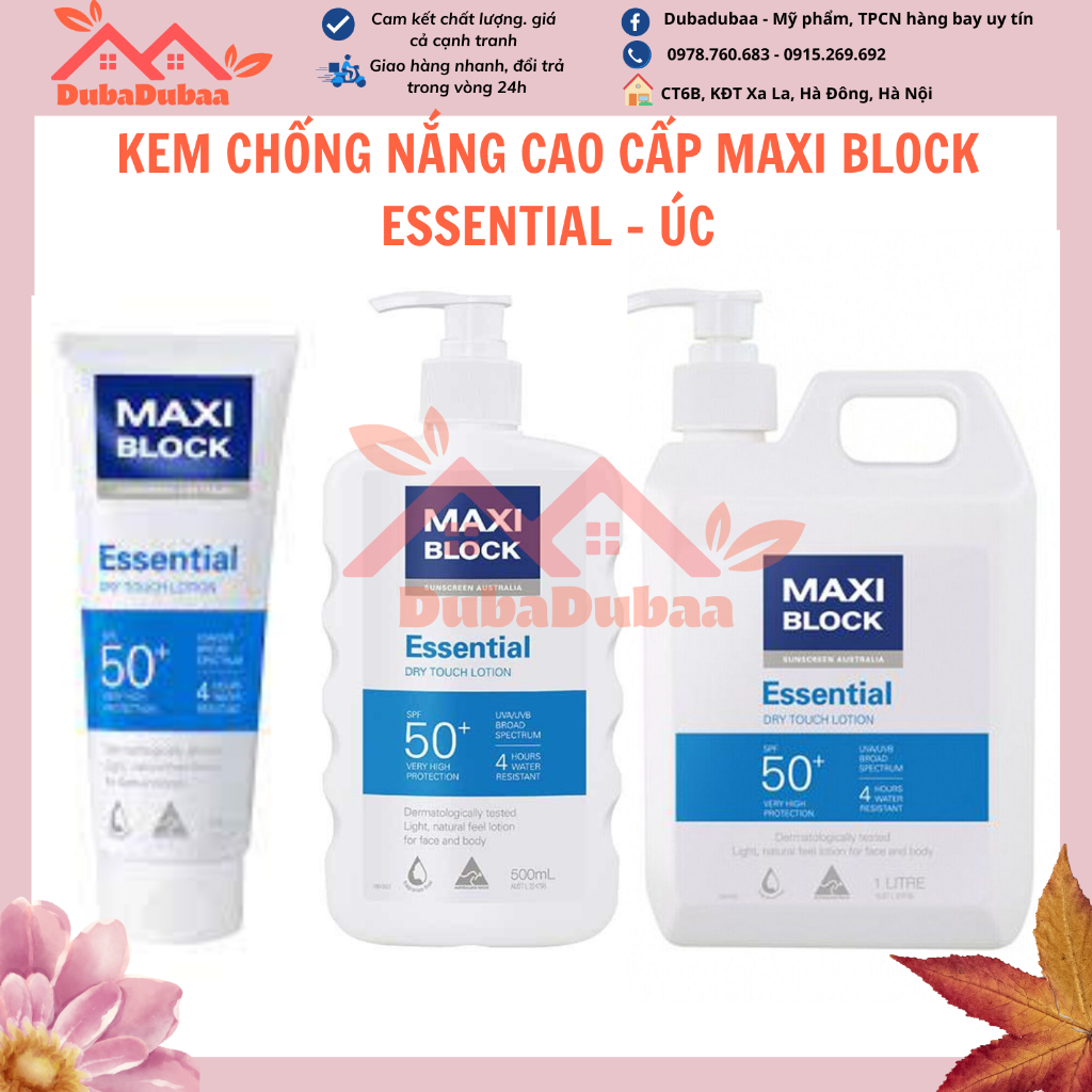 Kem chống nắng phổ rộng cho mọi loại da Maxi Block Dry Touch Lotion Essential SPF50+ date 2025