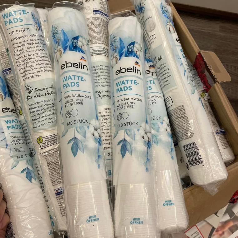 Bông Tẩy Trang Ebelin 140 Miếng - BTT COTTON ĐỨC