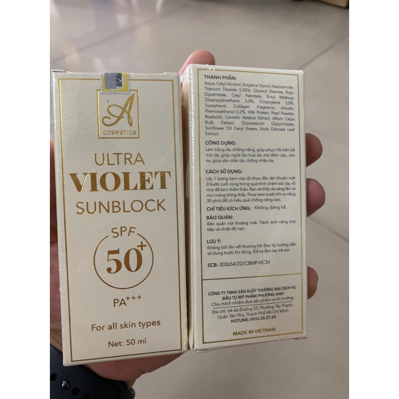 Kem Chống Nắng Phương Anh Acosmetics Ultra Violet Chính Hãng