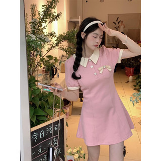 váy hồng có nơ