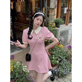 váy hồng có nơ