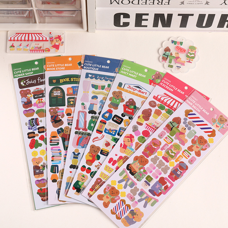 Zanmo tấm hình dán sticker gấu dễ thương phong cách hàn quốc