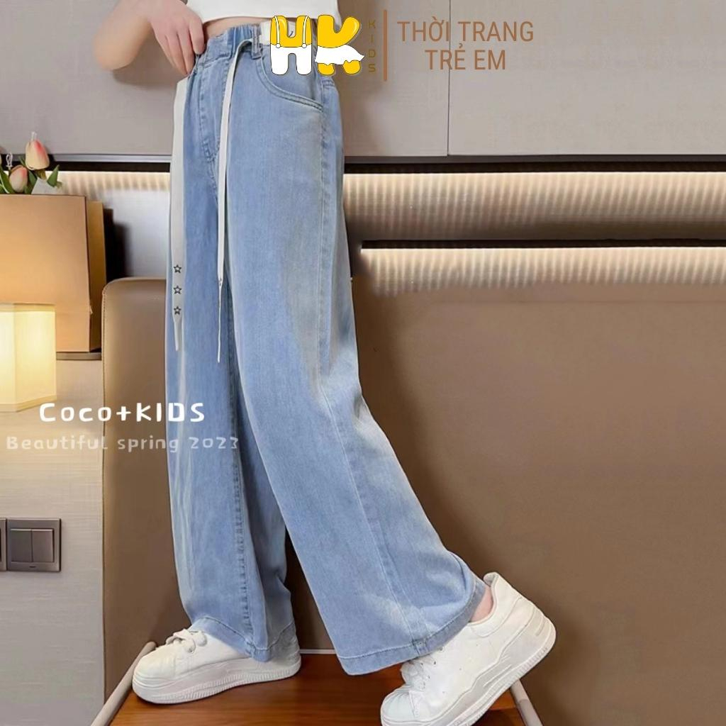 Quần Jean dài cho bé HK KIDS, quần bò giấy dáng suông thời trang mùa hè sz cho bé từ 5-10 tuổi (mã 23853+23855)