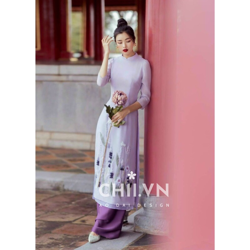 Áo Dài Cách Tân Vai Bồng Đính Kết Cao Cấp