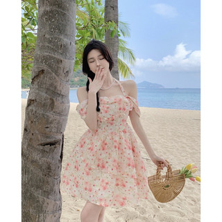 Đầm hoa trễ vai  tiểu thư derss summer sea Arashoz H99