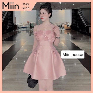 Váy tapta cúp dây yếm đính đá cánh hoa