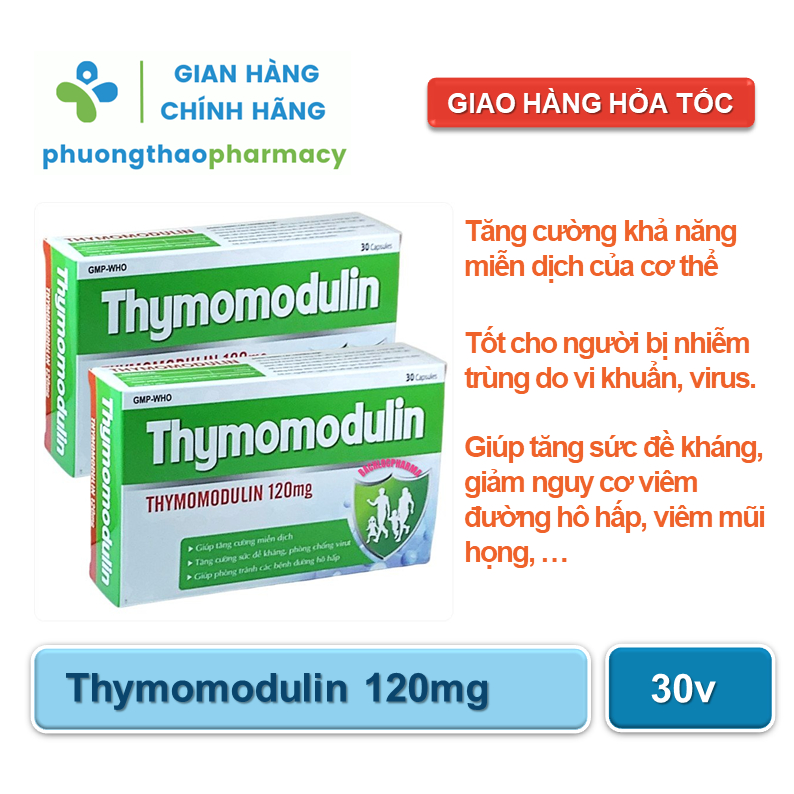 Viên uống Thymomodulin 120mg tăng cường sức đề kháng, phòng tránh bệnh đường hô hấp