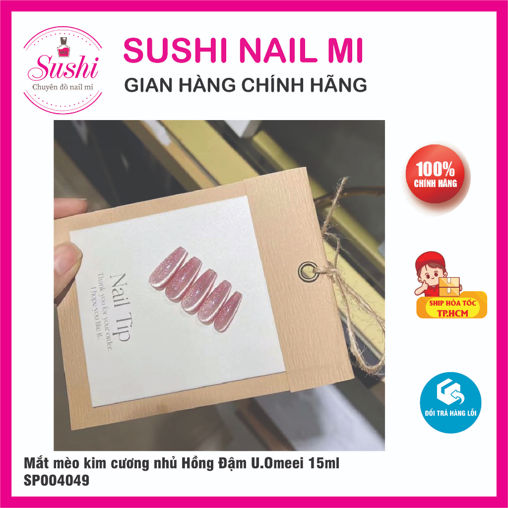 Sơn gel mắt mèo kim cương nhủ U.omeei 15ml, lấp lánh dành cho móng - Sushi nail mi