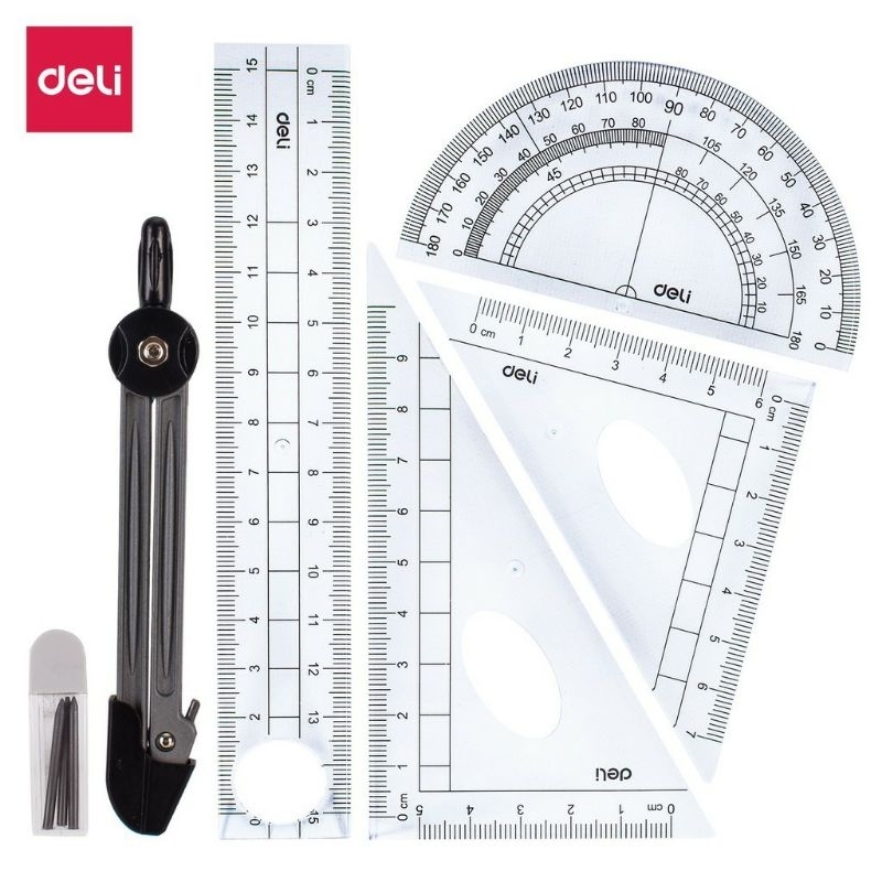 Bộ Compa thước kẻ deli 9609