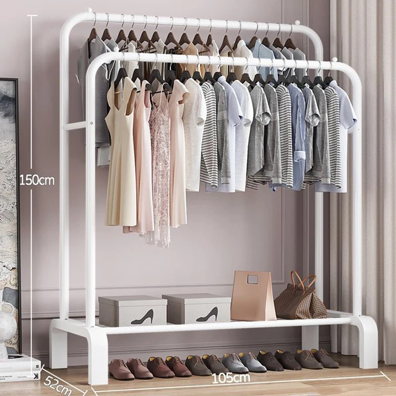 Giá kệ treo quần áo Vừa Treo quần áo vừa có chỗ để đồ giày dép có móc treo túi xách,trang trí nhà cửa shop quần áo