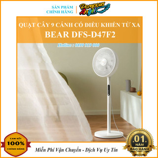 Quạt cây dáng đứng 9 cánh BEAR DFS-D47F2 bản cơ/ điện tử có điều khiển màu trắng , bảo hành 12 tháng