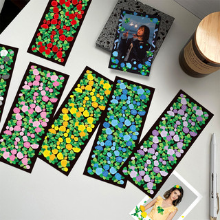 Zanmo tờ nhãn dán sticker hoa hồng kim tuyến lấp lánh