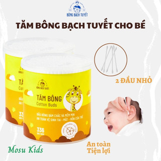 Tăm bông trẻ em Bạch Tuyết giúp vệ sinh tai, mũi, rốn hàng ngày cho bé hộp 336 que đầu nhỏ