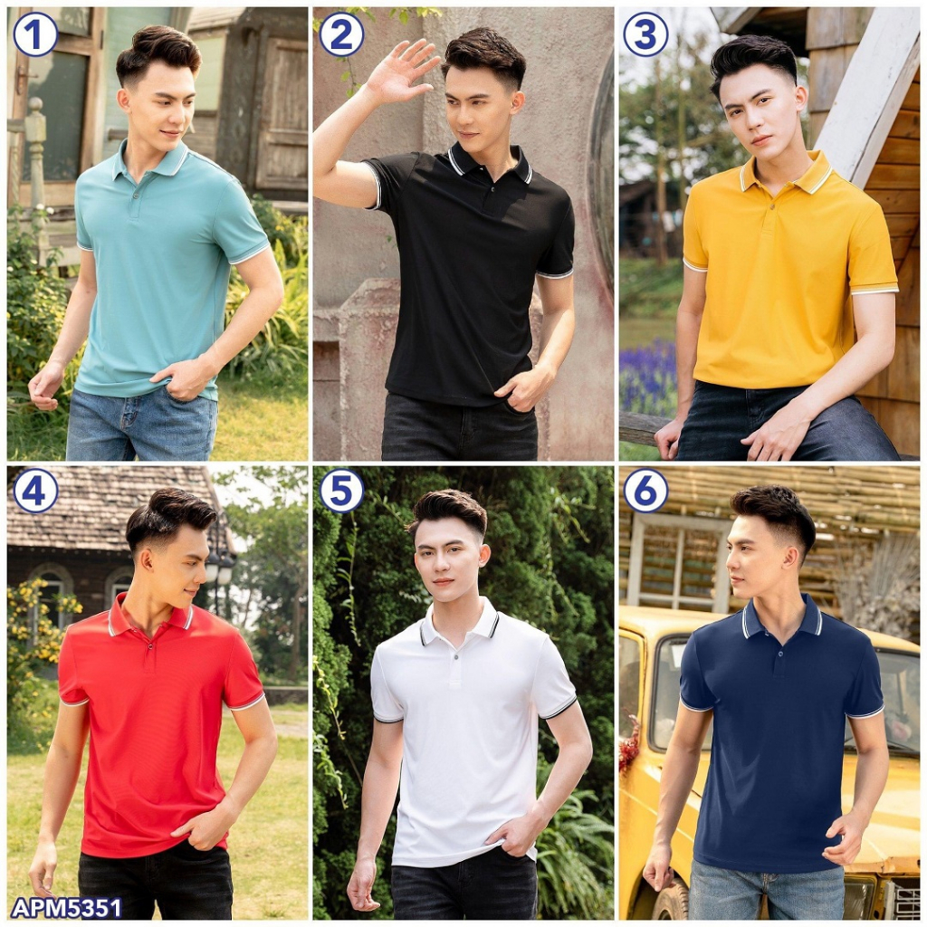 Áo polo nam cổ hai viền kẻ basic trẻ trung vải thoáng mát | Phông nam cổ trụ k1