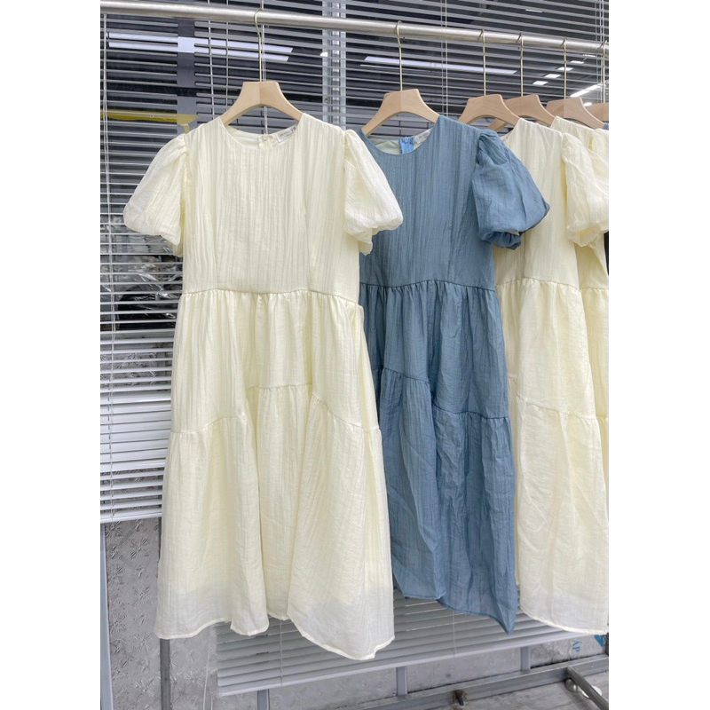 Váy Voan Tơ Tay Bồng Dáng Dài 2 Lớp Tiểu Thư_Haan.closet