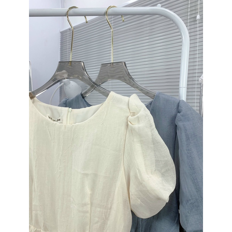 Váy Voan Tơ Tay Bồng Dáng Dài 2 Lớp Tiểu Thư_Haan.closet