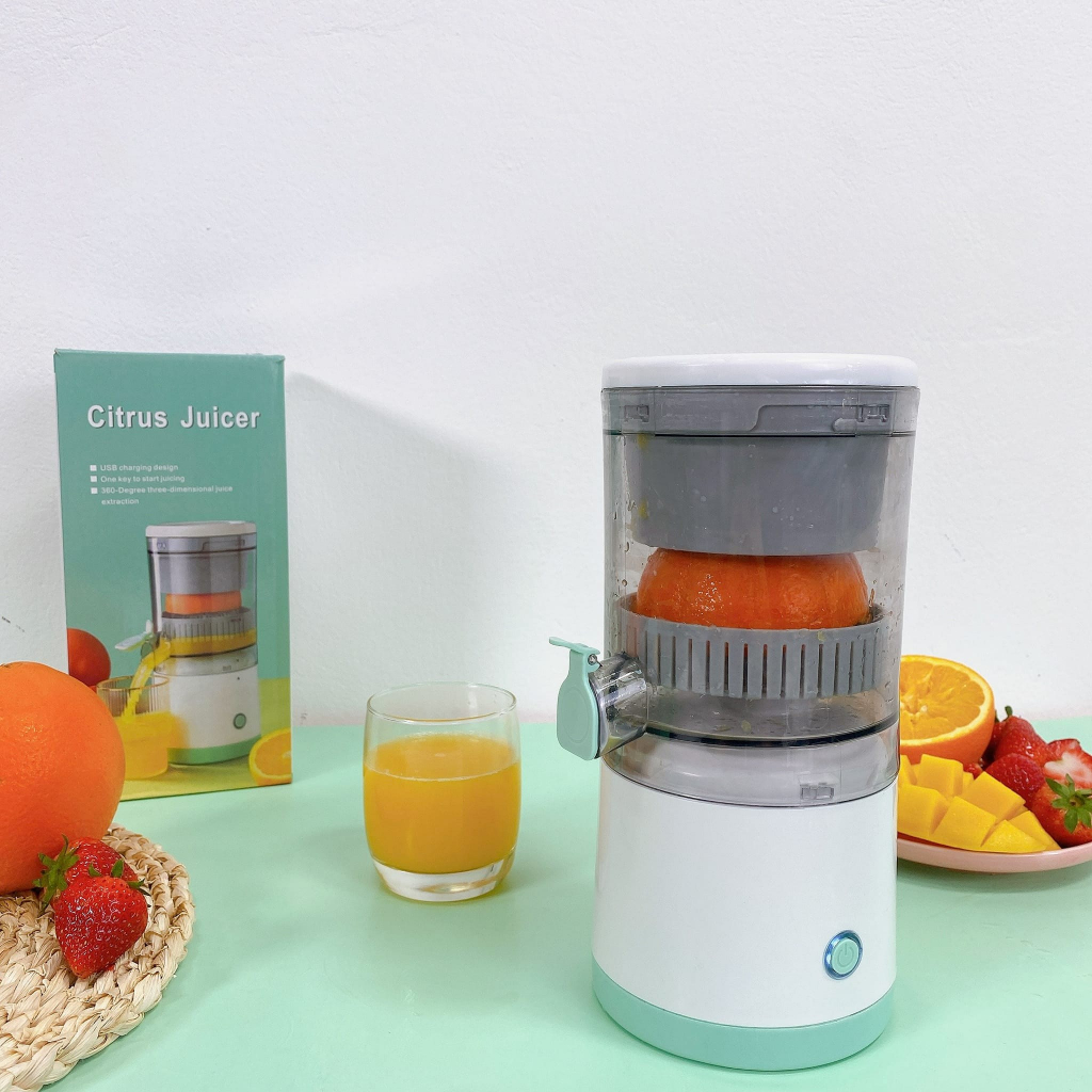 Máy Ép Cam Tự Động - Máy Vắt Cam Tự Động Không Dây, Máy Ép Chậm Trái Cây, Vắt Chanh Đa Năng Sạc USB