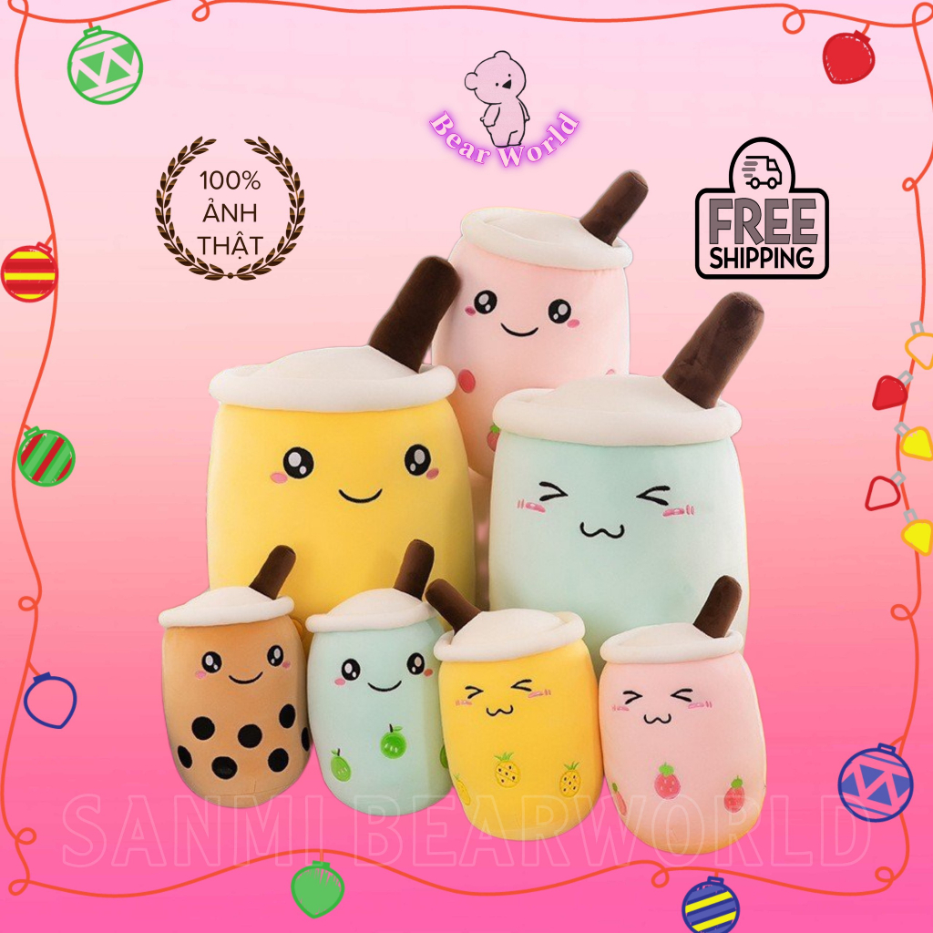 Gấu Bông Trà Sữa , Gấu Bông Cho Bé Gối Ôm Cute Giá Rẻ Đáng Yêu Mềm Mịn Co Dãn Không Làm Đau Bé Size 15 cm