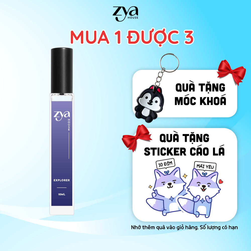 Tinh Dầu Nước Hoa Nam Zya Explorer Hương Gỗ Sang Trọng, Cuốn Hút, Thơm Lâu Kéo Dài Từ 8 Đến 12 Tiếng - 10ml Dạng Xịt