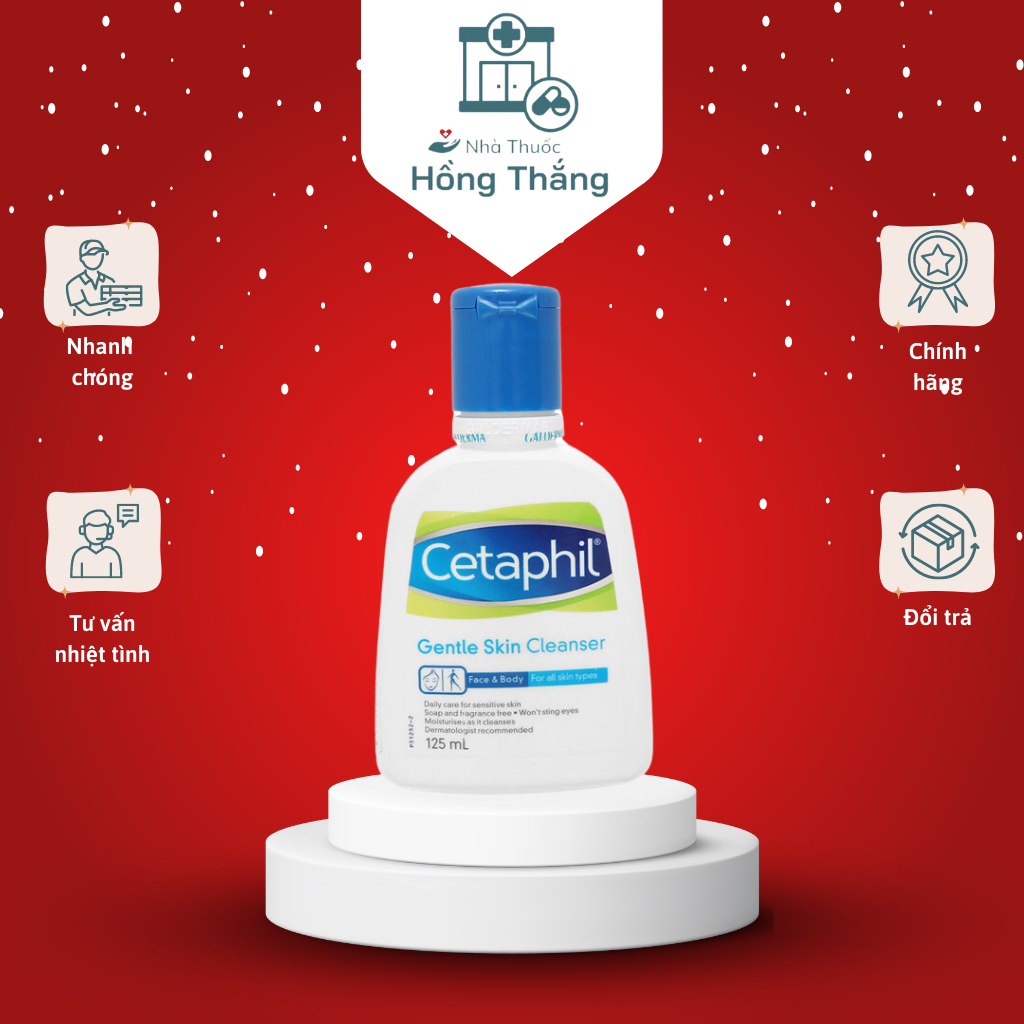 Sữa rửa mặt Cetaphil Gentle Skin Cleanser - Làm sạch da, ngăn ngừa mụn - Chai 125ml - NT Hồng Thắng