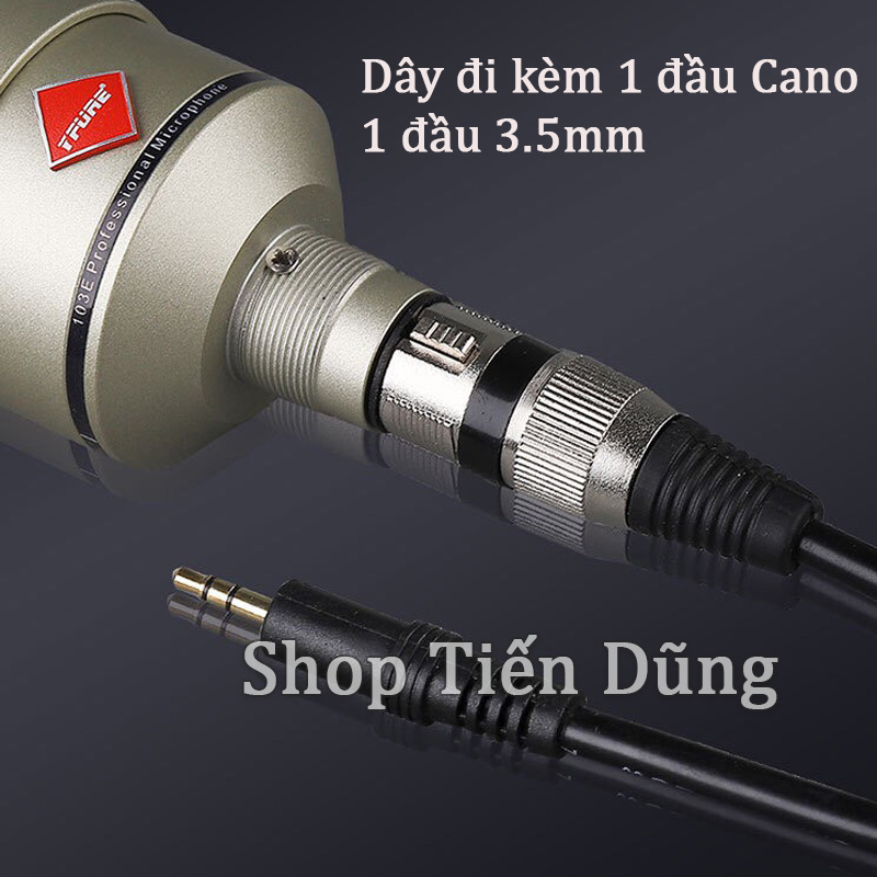 Mic thu âm E103 Sound Card K300 có bluetooth, auto-tune, tích hợp pin  chân màng dây livestream 3 màu