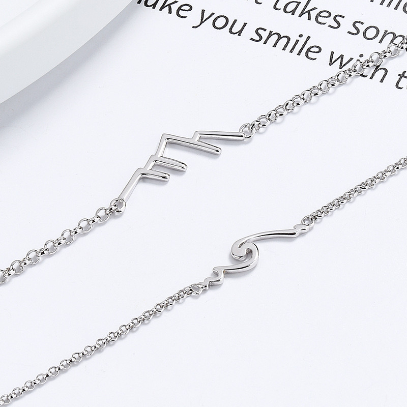 Vòng tay đôi NÚI VÀ BIỂN có thể điều chỉnh kích cỡ dành cho cặp đôi